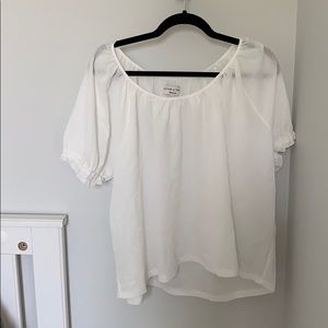 Madewell texture and thread peasant top NWT